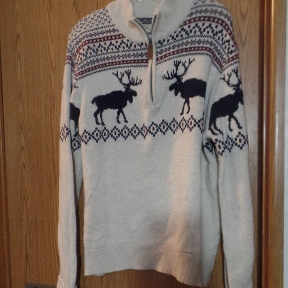 St John's Bay Ladies' Moose Pullover Sweater, Size XL - Picture 1 of 2